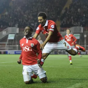 Print of Jubilant Goal Celebration: Agard and Smith in action Print of Jubilant Goal Celebration: Agard and Smith in action