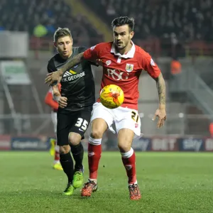 Print of Marlon Pack under pressure at Ashton Gate Print of Marlon Pack under pressure at Ashton Gate