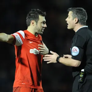 Protest at Brisbane Road: Andrea Dossena Argues with Referee during Leyton Orient vs. Bristol City (Sky Bet League One) Protest at Brisbane Road: Andrea Dossena Argues with Referee during Leyton Orient vs. Bristol City (Sky Bet League One)