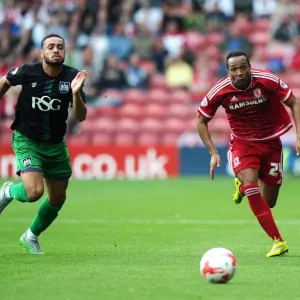 Race for the Ball: Derrick Williams vs Emilio Nsue in Middlesbrough vs Bristol City Championship Clash