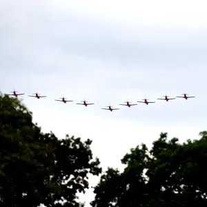 Red arrows fly over EBB stadium Red arrows fly over EBB stadium