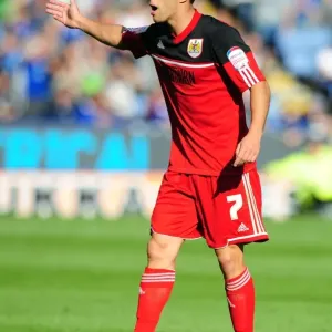 Sam Baldock of Bristol City in Action against Leicester City, Championship Football Match, King Power Stadium, October 6, 2012 Sam Baldock of Bristol City in Action against Leicester City, Championship Football Match, King Power Stadium, October 6, 2012