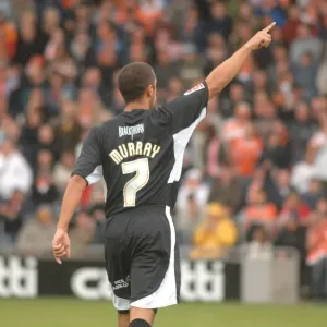 Scott Murray in Action: Blackpool vs. Bristol City - Intense Moment on the Field