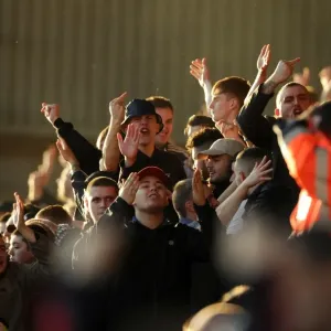 Print of a crowded Ashton Gate stadium with Preston North End fans