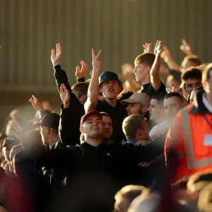 Print of Preston fans at Ashton Gate, Bristol