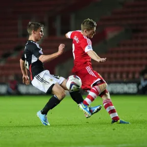 Southampton's Steven Davis Blocks Joe Bryan's Shot in Southampton V Bristol City, Capital One Cup