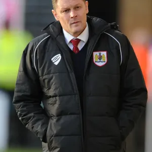 Print of Steve Cotterill and Bristol City at Priestfield Stadium Print of Steve Cotterill and Bristol City at Priestfield Stadium