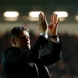 Print of Steve Cotterill Celebrates with Bristol City Fans