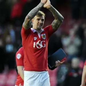Steve Cotterill Celebrates with Fans after Bristol City's Victory over Fleetwood Town, January 2015