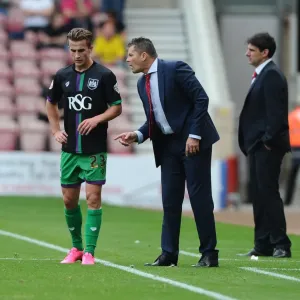 Steve Cotterill Gives Instructions to Joe Bryan during Middlesbrough vs. Bristol City Championship Match