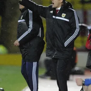 Print of Steve Cotterill at Vicarage Road FA Cup Replay Print of Steve Cotterill at Vicarage Road FA Cup Replay