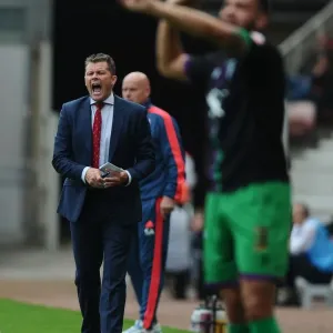 Steve Cotterill at the Helm: Bristol City's Manager in Action at Riverside Stadium
