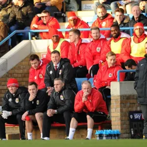 Print of Steve Cotterill at Priestfield Stadium Print of Steve Cotterill at Priestfield Stadium