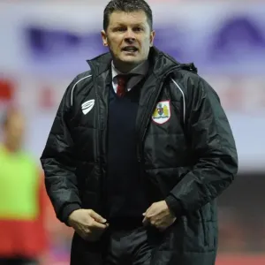 Steve Cotterill Leads Bristol City Against Peterborough United Print Steve Cotterill Leads Bristol City Against Peterborough United Print