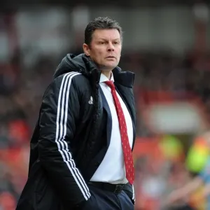 Steve Cotterill Leads Bristol City Against Tranmere Rovers Print