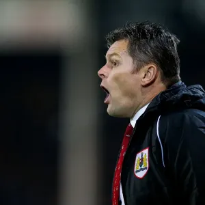 Steve Cotterill Watches Print, Bristol City vs Peterborough United