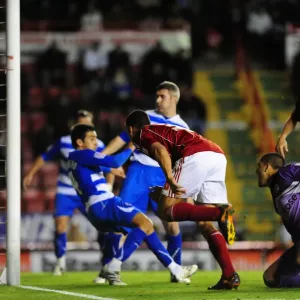 Print of Steven Caulker in action during Bristol City vs. Reading match