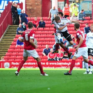 Print of Steven Davies Close Call Header Attempt vs Barnsley
