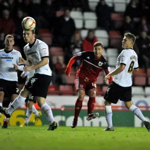 Print of Steven Davies scoring a goal in the Championship match