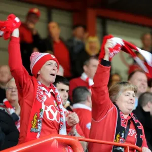 Supporters Cheering during Bristol City's Warm-Up vs Swindon Town, Ashton Gate Stadium, 2015 Supporters Cheering during Bristol City's Warm-Up vs Swindon Town, Ashton Gate Stadium, 2015