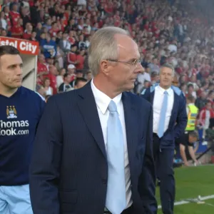 El entrenador Sven-Goran Eriksson en un conflicto pasado entre clubes de Inglaterra, el FC Bristol City y el Manchester City
