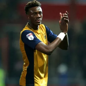 Print of Tammy Abraham applauding fans at Fleetwood Town's Highbury Stadium Print of Tammy Abraham applauding fans at Fleetwood Town's Highbury Stadium