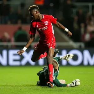Tammy Abraham Outmaneuvers Robert Green: A Pivotal Moment in Bristol City vs Leeds United (Sky Bet EFL Championship, 2016) Tammy Abraham Outmaneuvers Robert Green: A Pivotal Moment in Bristol City vs Leeds United (Sky Bet EFL Championship, 2016)