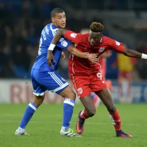 Tammy Abraham vs Lee Peltier Print - Cardiff City Stadium Action Photo Tammy Abraham vs Lee Peltier Print - Cardiff City Stadium Action Photo