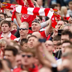 Thousands of Ecstatic Bristol City Fans Pack Lloyds Amphitheatre for Championship Promotion Parade Thousands of Ecstatic Bristol City Fans Pack Lloyds Amphitheatre for Championship Promotion Parade