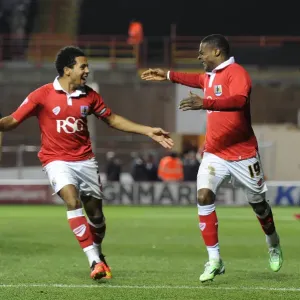 Thrilling Goal Celebration Print: Agard and Smith at Ashton Gate Thrilling Goal Celebration Print: Agard and Smith at Ashton Gate