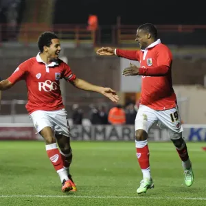 Thrilling Goal Celebration Print: Agard and Smith at Ashton Gate Thrilling Goal Celebration Print: Agard and Smith at Ashton Gate