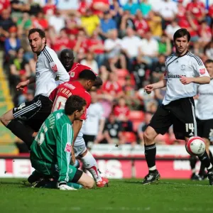 Thwarted Goal: Saul Deeney Saves Nicky Maynard's Shot – Derby County at Ashton Gate, 2010 Championship Thwarted Goal: Saul Deeney Saves Nicky Maynard's Shot – Derby County at Ashton Gate, 2010 Championship