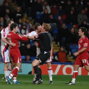 Trouble flares in the dieing minutes between the two teams Trouble flares in the dieing minutes between the two teams