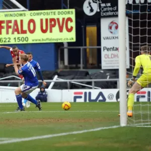 Tyrone Barnett's Shot: Oldham Athletic vs. Bristol City, Sky Bet League One Tyrone Barnett's Shot: Oldham Athletic vs. Bristol City, Sky Bet League One