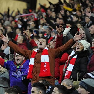 Unwavering Support: A Sea of Bristol City Fans at MK Dons vs. Bristol City, Sky Bet League One (07.02.2015)