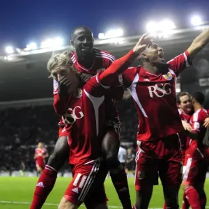 Woolford and Adomah's Goal Celebration: Derby County vs. Bristol City (Championship Football, 10/12/2011)