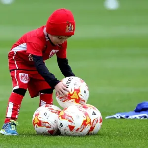 Young Bristol City Fan on Pitch at Oakwell Stadium Print Young Bristol City Fan on Pitch at Oakwell Stadium Print