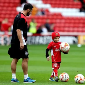 Young Bristol City Fan Helps at Oakwell Stadium Print Young Bristol City Fan Helps at Oakwell Stadium Print