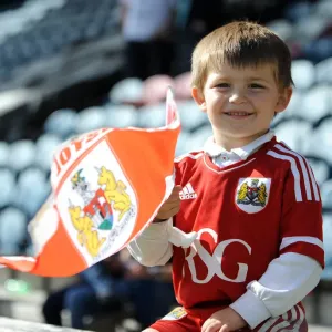 Young Bristol City Fan's Excitement at Rochdale AFC Match Print