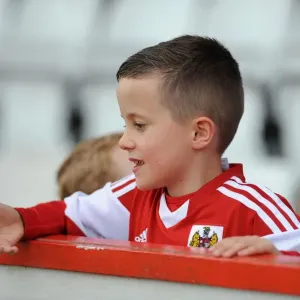 Young Bristol City Fan's Excitement at Stevenage Match, April 2014 Young Bristol City Fan's Excitement at Stevenage Match, April 2014