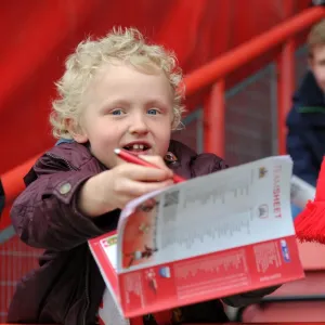 Young Fan Seeks Player Autographs at Ashton Gate Stadium Print Young Fan Seeks Player Autographs at Ashton Gate Stadium Print