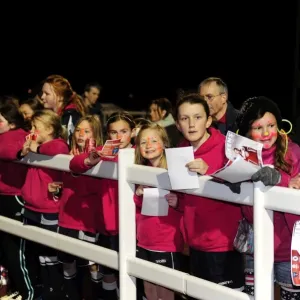 Young Fans Eagerly Await Players Signatures at Bristol Academy vs. Chelsea Ladies Match