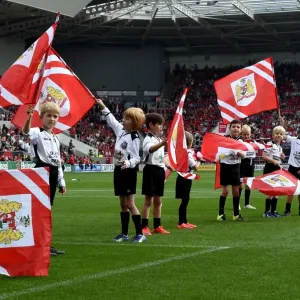 Young Flag Bearers of Portishead Town FC at Bristol City vs. Reading, 2015