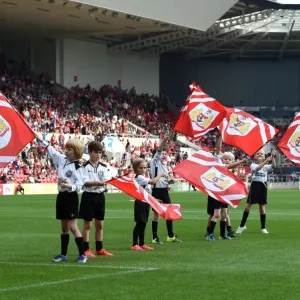Young Flag Bearers of Portishead Town FC at Bristol City vs. Reading, 2015