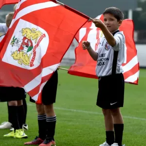 Young Flag Bearers of Portishead Town FC at Bristol City vs Reading, 2015