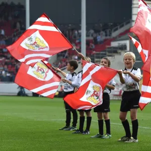 Young Flag Bearers of Portishead Town FC at Bristol City vs Reading, 2015