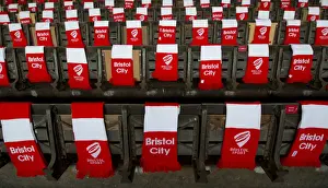 Bristol City V West Ham Prints: 12, 000 Scarves Distributed: The Excitement Builds at Ashton Gate Before Bristol City vs