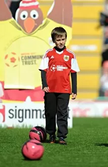 Images Dated 18th April 2014: 9-Year-Old Leo Worlock: The Unforgettable Hero of Ashton Gate - Bristol City's Victory over Notts