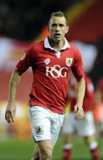 Framed Print : Aaron Wilbraham in Action: Bristol City vs Bradford City, October 2014