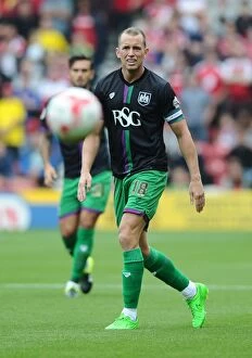 Images Dated 22nd August 2015: Aaron Wilbraham of Bristol City in Action at Middlesbrough's Riverside Stadium